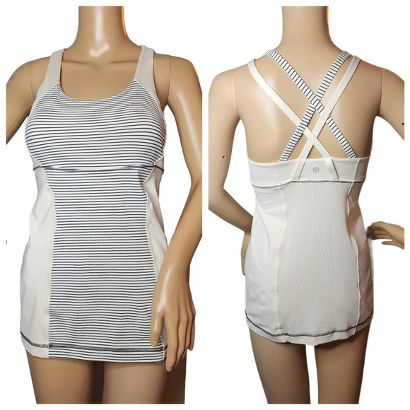 Lululemon Energy Tank in Hyper Stripe Angel Wing / Angel Wing. Est size 8 - Picture 4 of 15